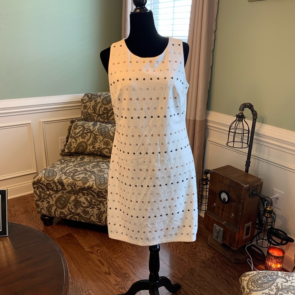 Cream with jewels sheath dress!